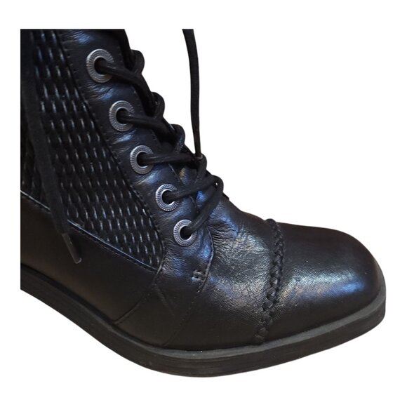 Kelsi Dagger Weaver Black Leather Heeled Lace-up Ankle Boots Women's 7.5 M - Picture 10 of 14
